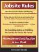 Jobsite Rules poster for construction sites
