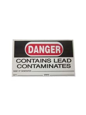 Danger Lead contamination stickers