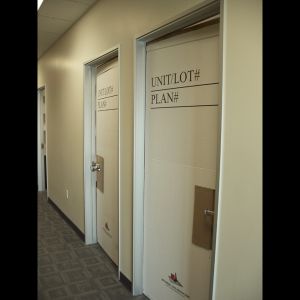 Temporary door protection on commercial multifamily project