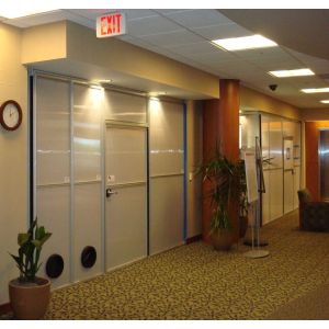 Temporary wall barrier for hospital hallway