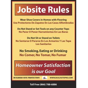 Jobsite rules for construction sites 10 pack of posters