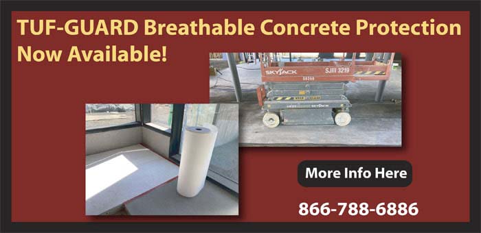 Breathable concrete protection for commercial construction projects